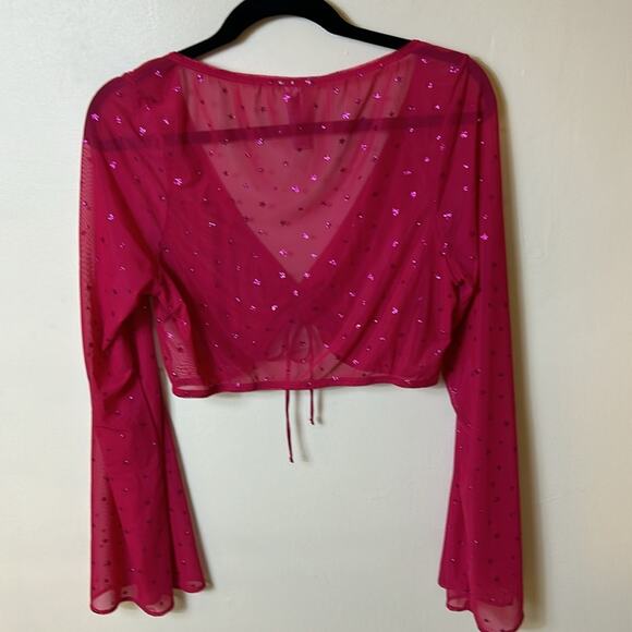 NEW Savage X Fenty PINK sheer star print crop top bra, 2X - Picture 8 of 11